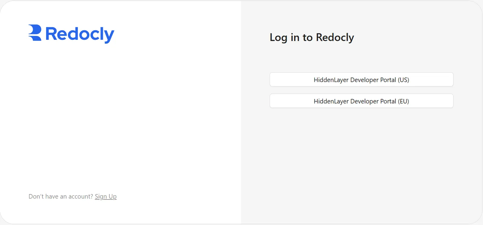 Select Developer Portal EU or US