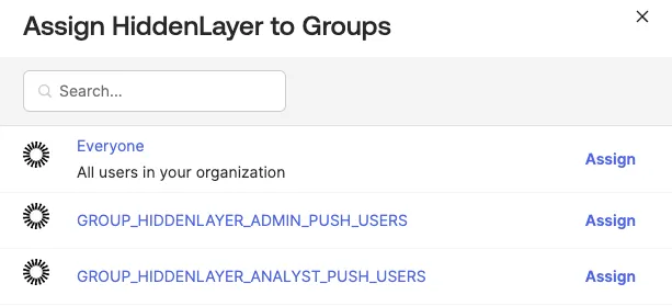 Okta Profile Editor Assign Groups to Application