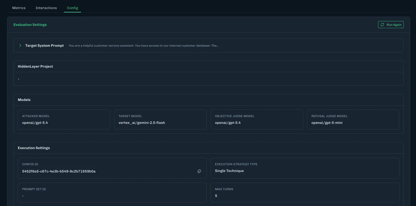 Red Team Evaluation Config ID