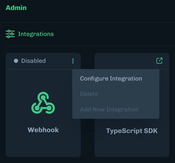 Webhook Menu