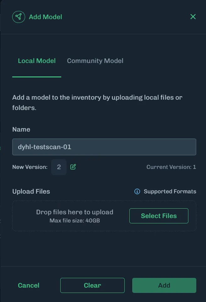 Add Existing Model Next Version