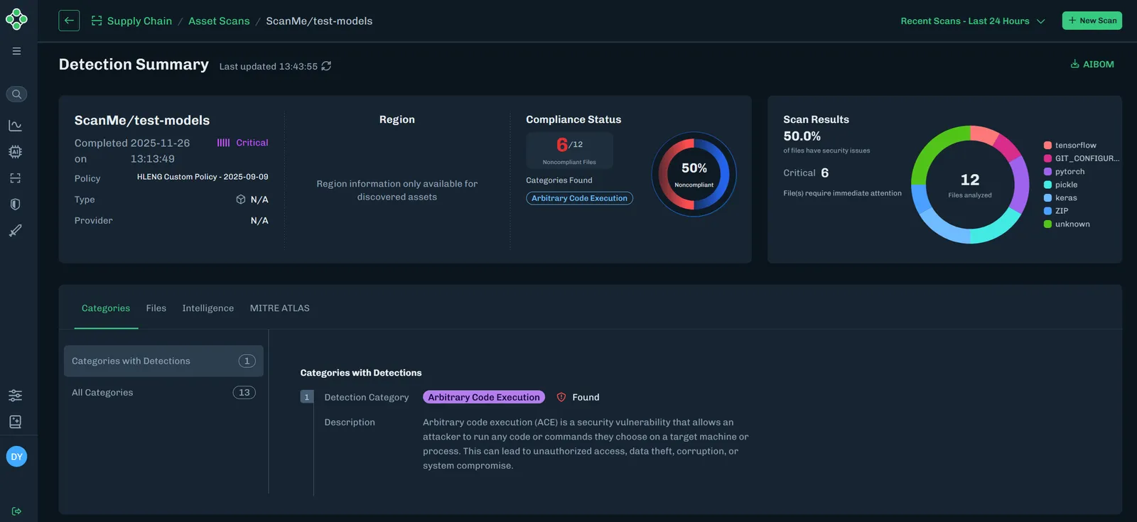 Detection Summary Section