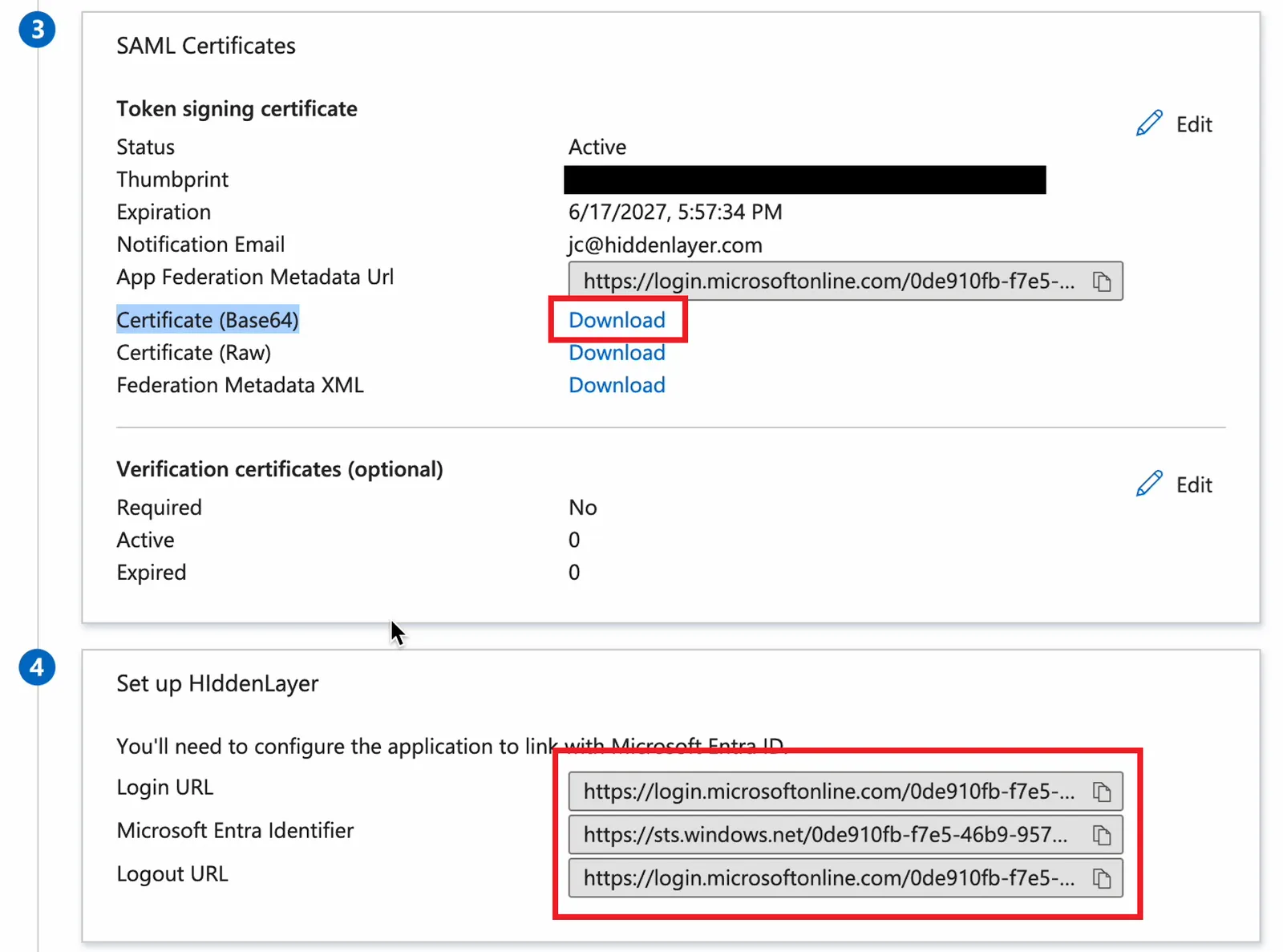 Microsoft Entra SAML Certificate